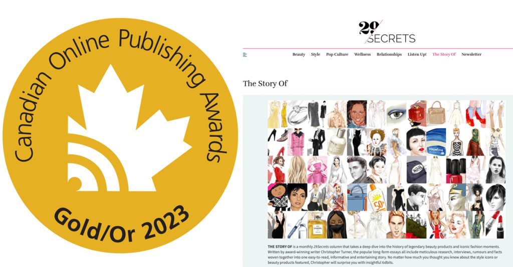 29Secrets 'THE STORY OF' Wins Gold At The 2023 COPAs For Best Column